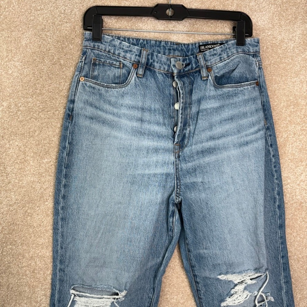 BLANKNYC Jeans Women's 28 Blue Distressed Baxter Ribcage Straight Leg High Rise - Picture 2 of 8